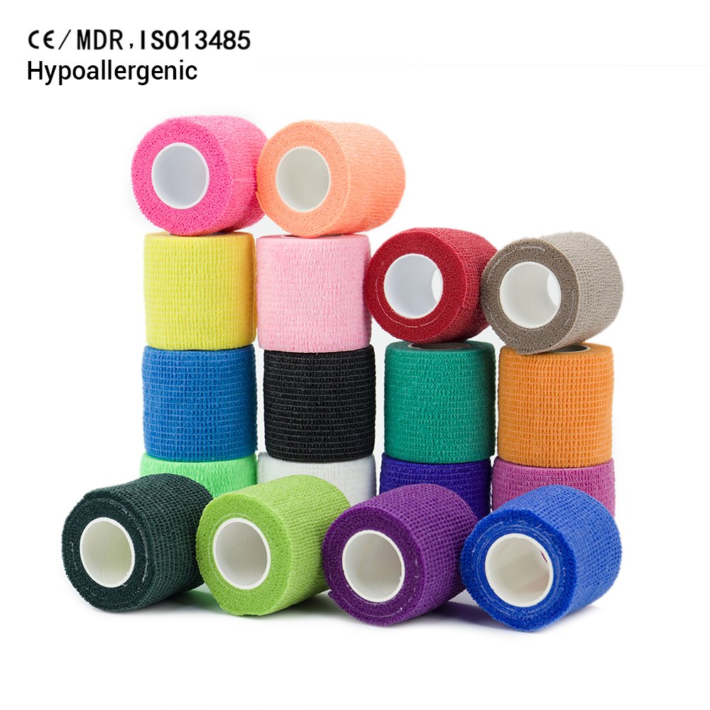 2025 Athmedic sport China self adhesive logo cohesive bandage Printed Veterinary Wrap finger cohesive bandage