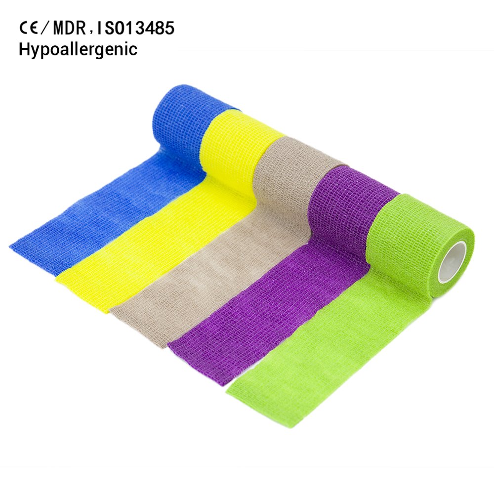 2025 Athmedic sport China self adhesive logo cohesive bandage Printed Veterinary Wrap finger cohesive bandage