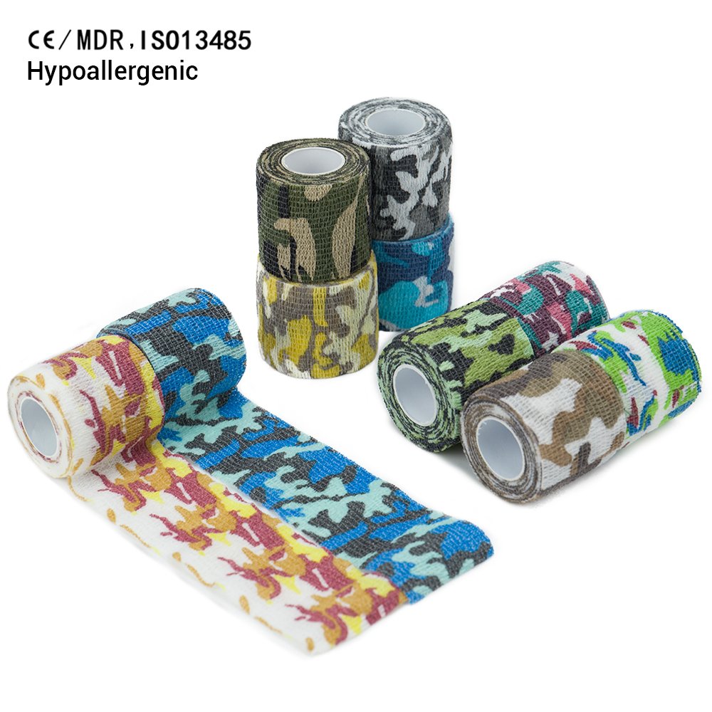 2025 Athmedic sport China self adhesive logo cohesive bandage Printed Veterinary Wrap finger cohesive bandage