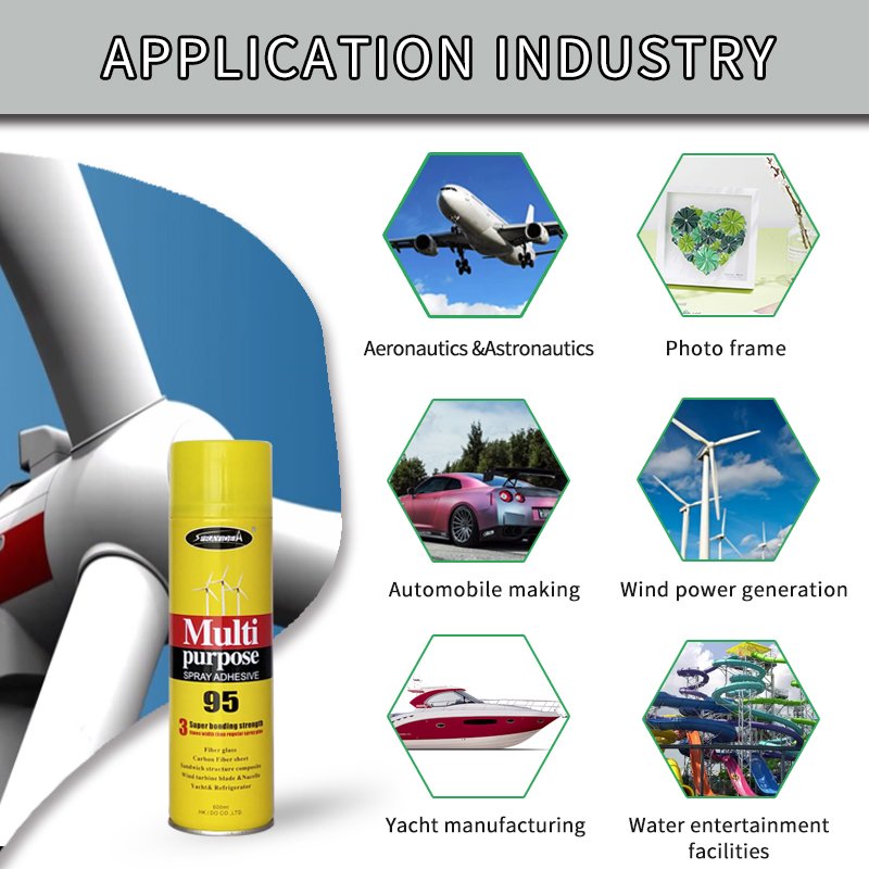 Manufacturer direct wind power spray adhesive 95 car ceiling interior spray glue for composites materials