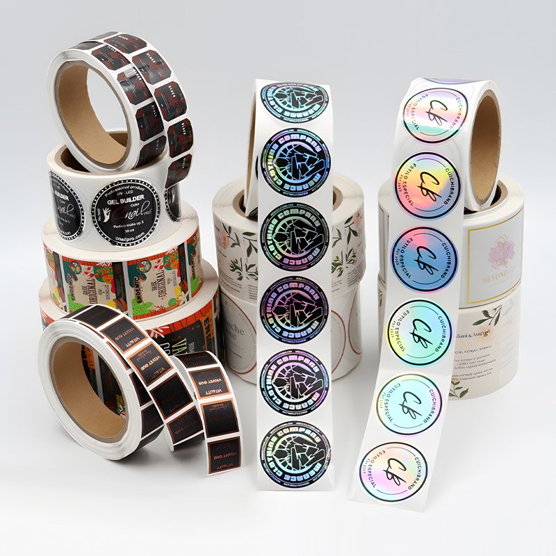 Personalized product private custom round stickers vinyl paper adhesive waterproof sticker label printing logo sticker roll
