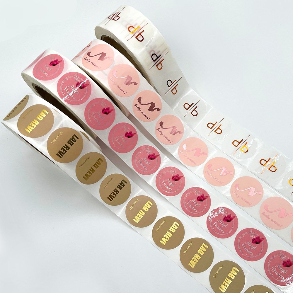 Personalized product private custom round stickers vinyl paper adhesive waterproof sticker label printing logo sticker roll
