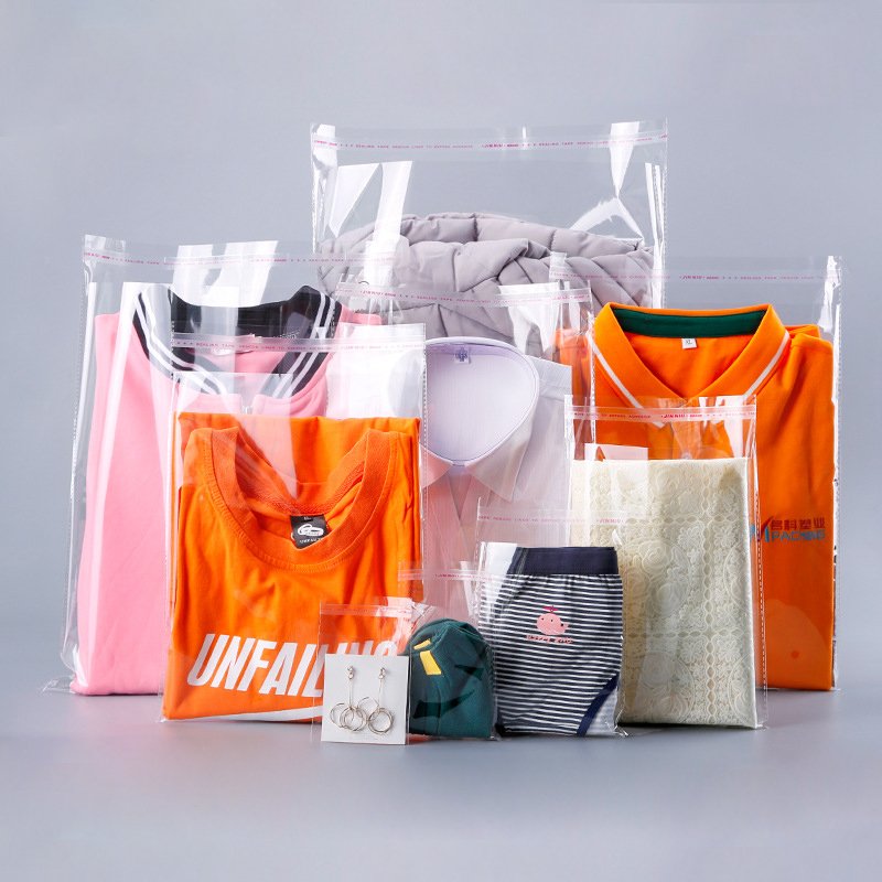 printed clothing cello bags self seal packing cello tshirt bag plastic self adhesive poly opp bags for clothing with logo