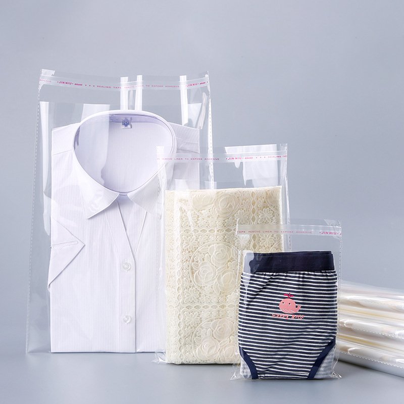 printed clothing cello bags self seal packing cello tshirt bag plastic self adhesive poly opp bags for clothing with logo