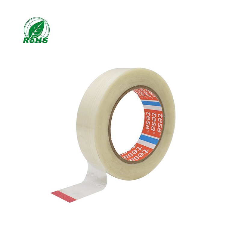 TESA 4590 pet reinforced rubber adhesive fiberglass mono filament strapping tape for heavy duty packing fiberglass tapes