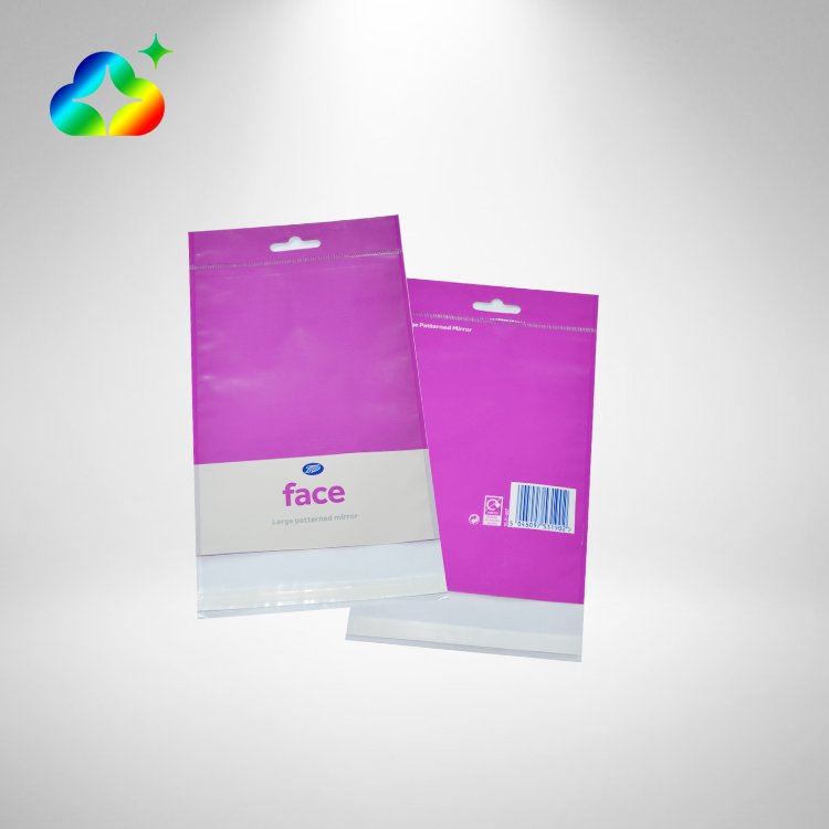 Custom Printed Bopp Film Strong Self Sealing Adhesive Tape Transparent Plastic Opp Poly Bags With Hole