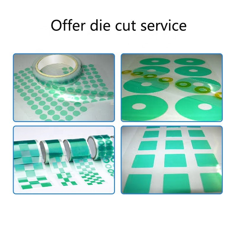 Wholesale price Powder Coat Polyester Tape Silicone Adhesive Green Pet Masking Tape
