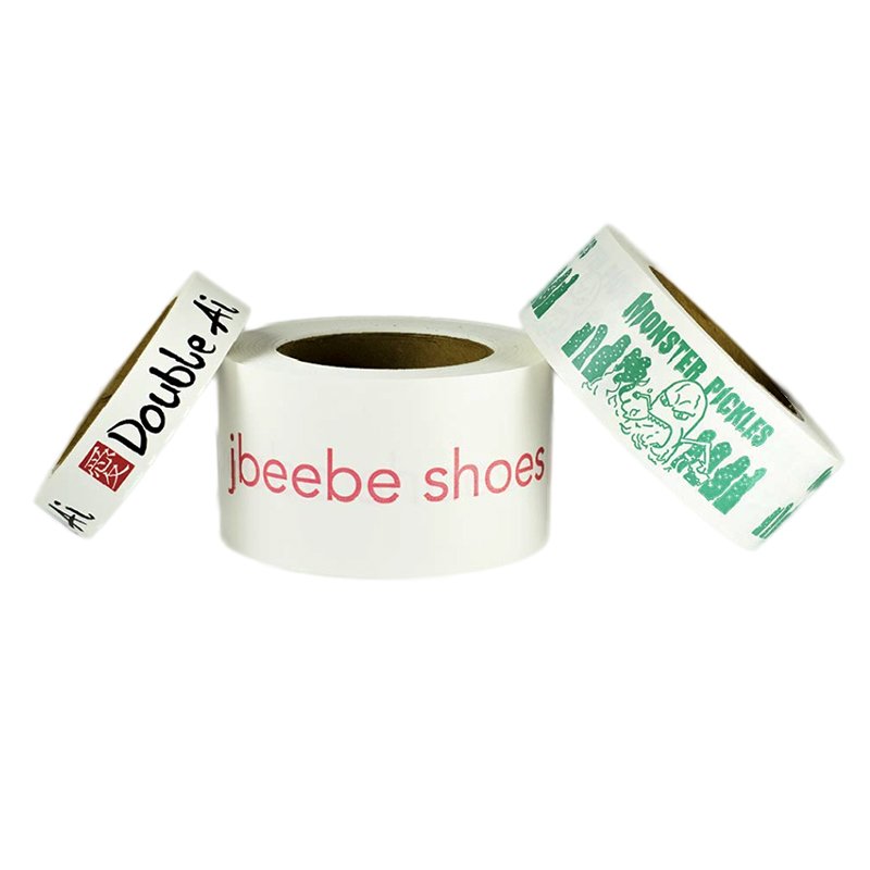 Paper White Water Unreinforced Transfer Roll Thin Logo Self Adhesive Release Writable Kraft Tape