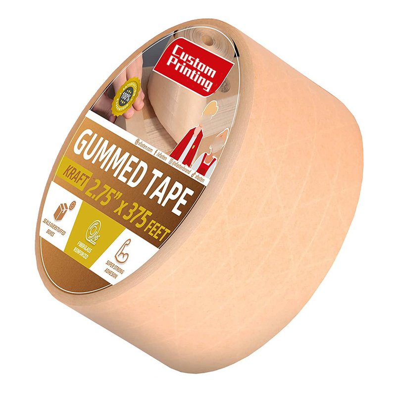 Paper White Water Unreinforced Transfer Roll Thin Logo Self Adhesive Release Writable Kraft Tape