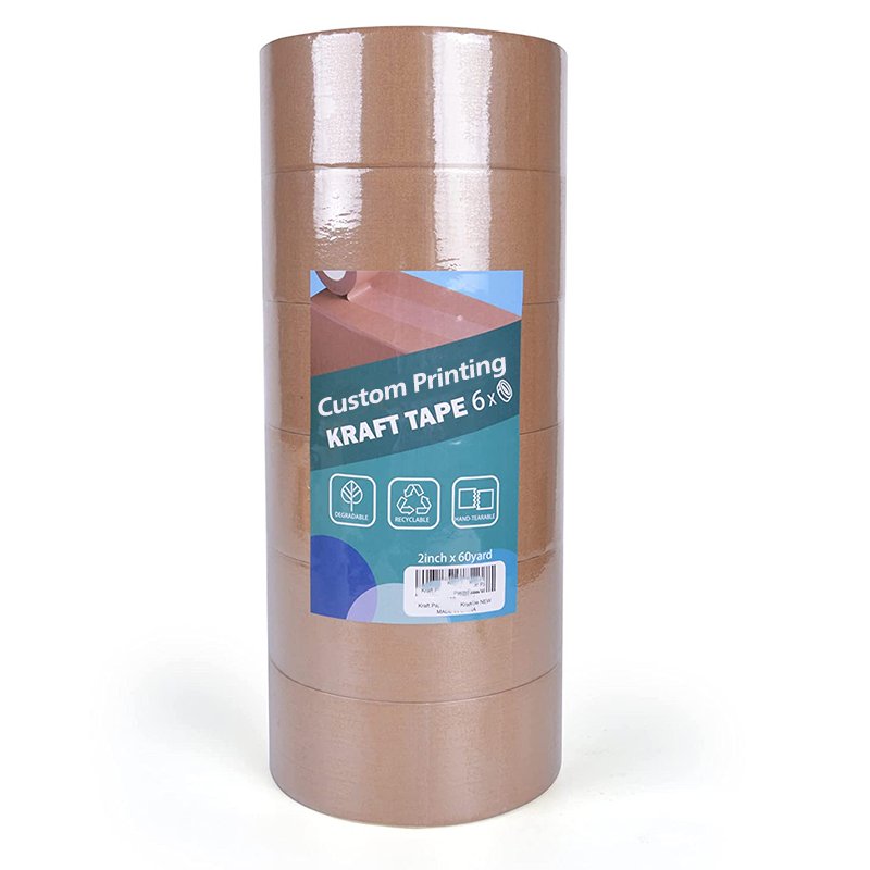 Paper White Water Unreinforced Transfer Roll Thin Logo Self Adhesive Release Writable Kraft Tape
