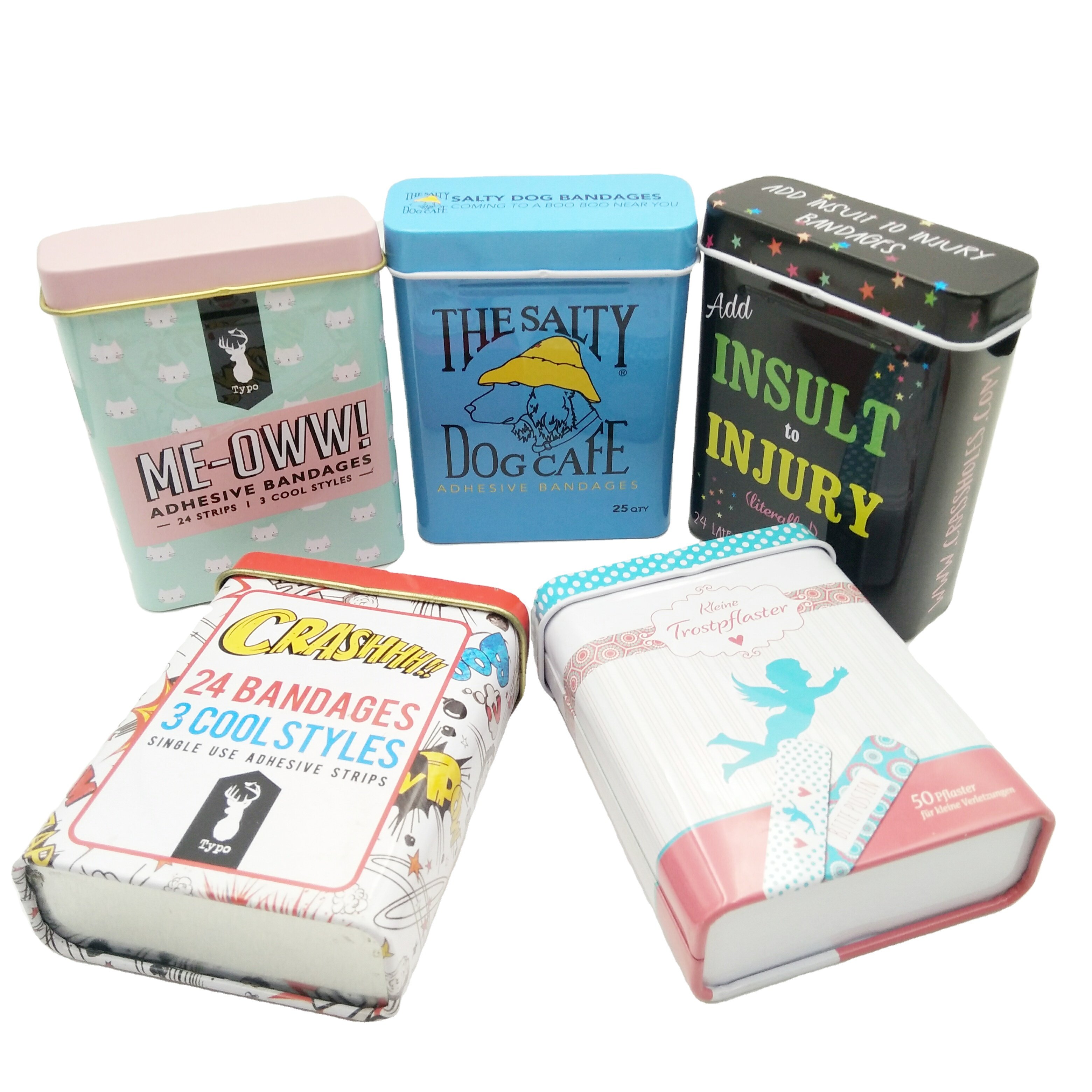 Medical Waterproof Adhesive Plasters in Paper Box Printed Band Aids