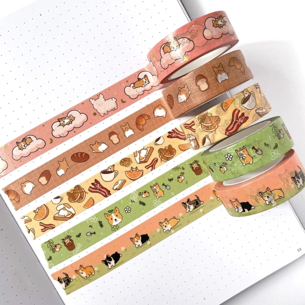 Manufacture Custom Print Colored Decoration Self Adhesive Paper Masking Washi Tapes For Planner