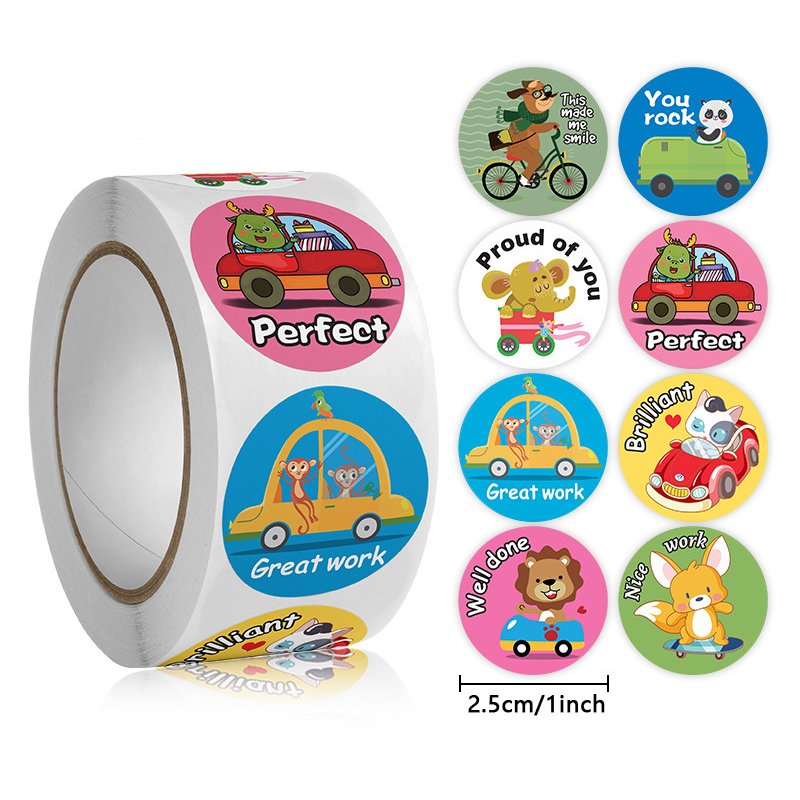 1 Inch Cartoon Kids Deco Sticker Stationary Stickers Anime Self Adhesive Sealing Labels Motivational Stickers Etiquette Logo
