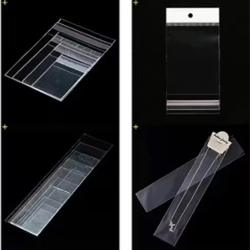 Custom Printed Plastic Packaging Opp Self-Adhesive Stationery Transparent Clip Head Hanging Bag with Hole