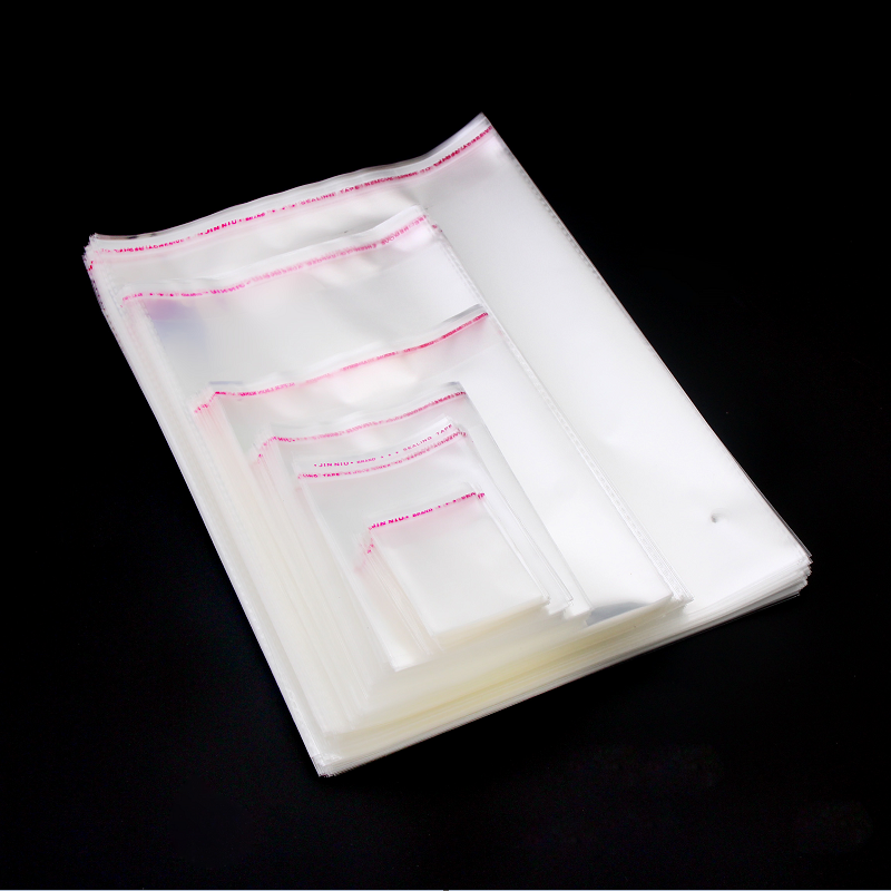 100pcs Opp Plastic Bag With Self Adhesive Custom Printing Transparent Clothing Packaging Multiple Sizes