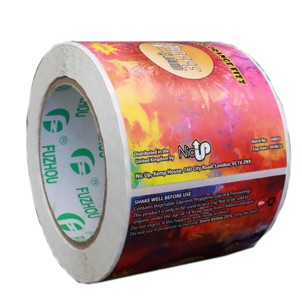 Custom Printed cheap Waterproof Synthetic Paper Self Adhesive Cosmetic Product Packaging Bottle roll Label Sticker printing