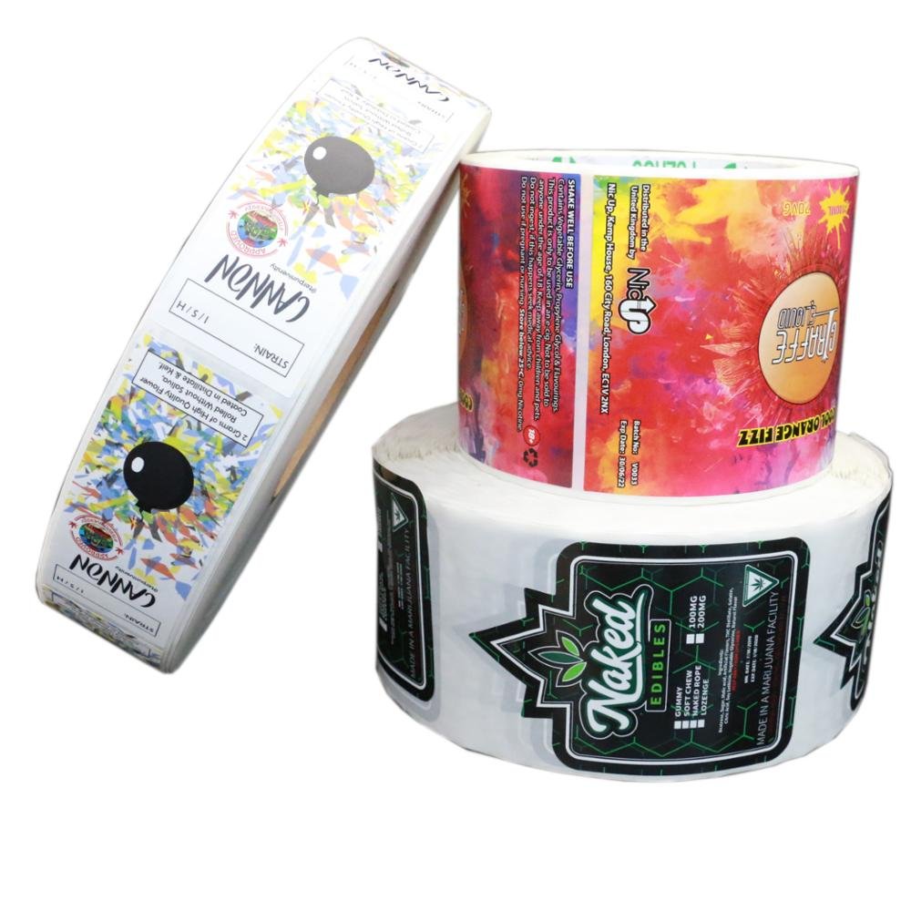 Custom Printed cheap Waterproof Synthetic Paper Self Adhesive Cosmetic Product Packaging Bottle roll Label Sticker printing