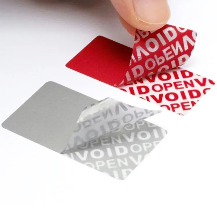 Vinyl Security Open Void Tamper Proof Label Sticker Printing Adhesive Custom Warranty Seal Sticker