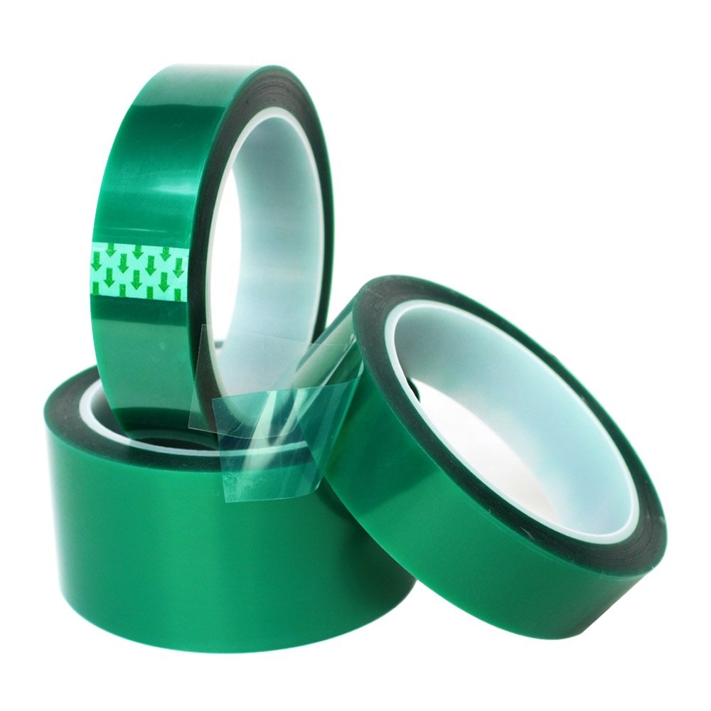 3- Green Color Polyester PET Film Double Sided Coated Silicone Glue Self Adhesive Tape