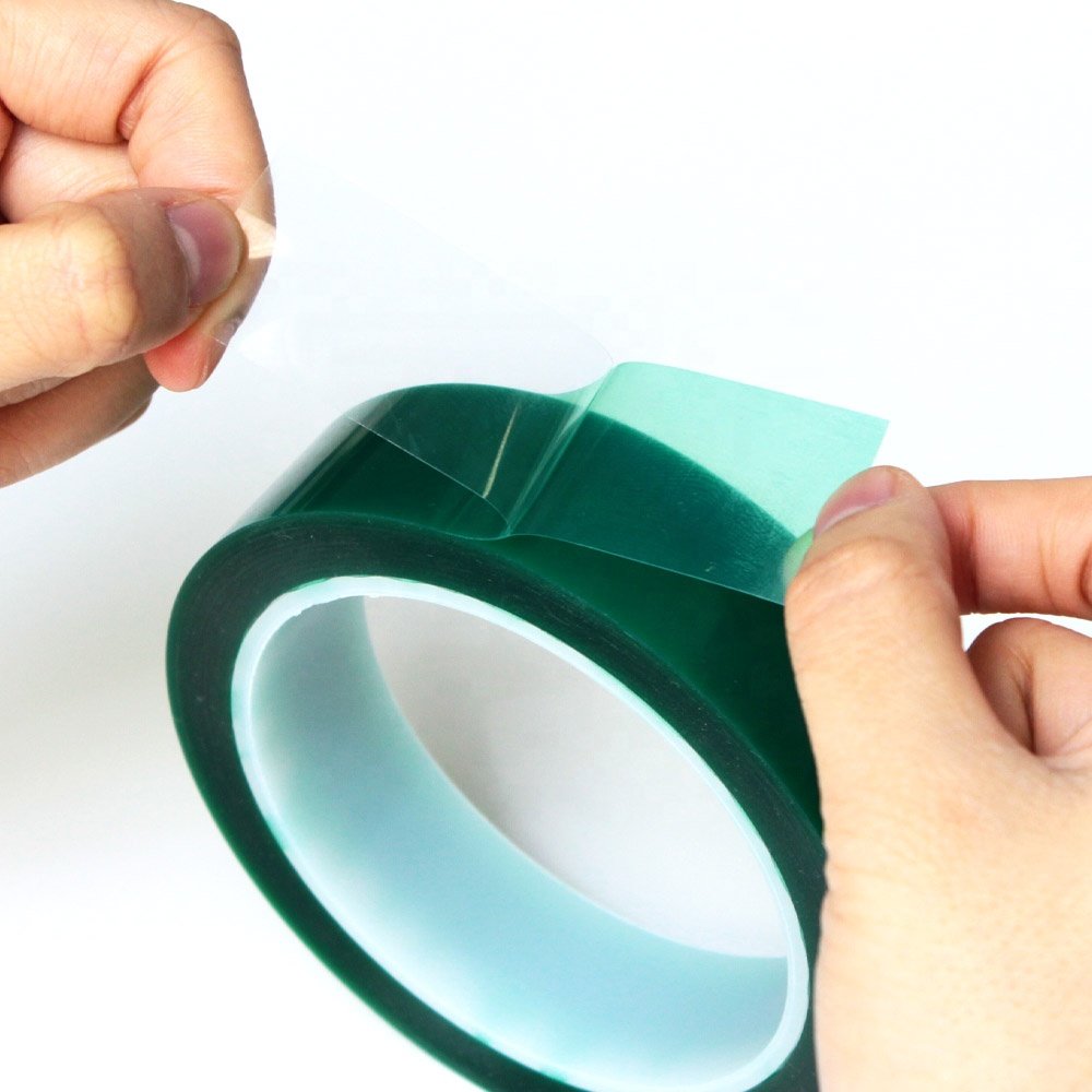 3- Green Color Polyester PET Film Double Sided Coated Silicone Glue Self Adhesive Tape
