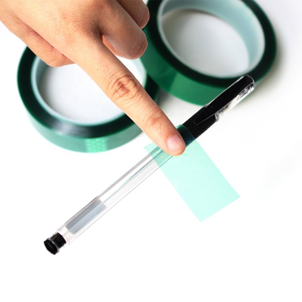 3- Green Color Polyester PET Film Double Sided Coated Silicone Glue Self Adhesive Tape