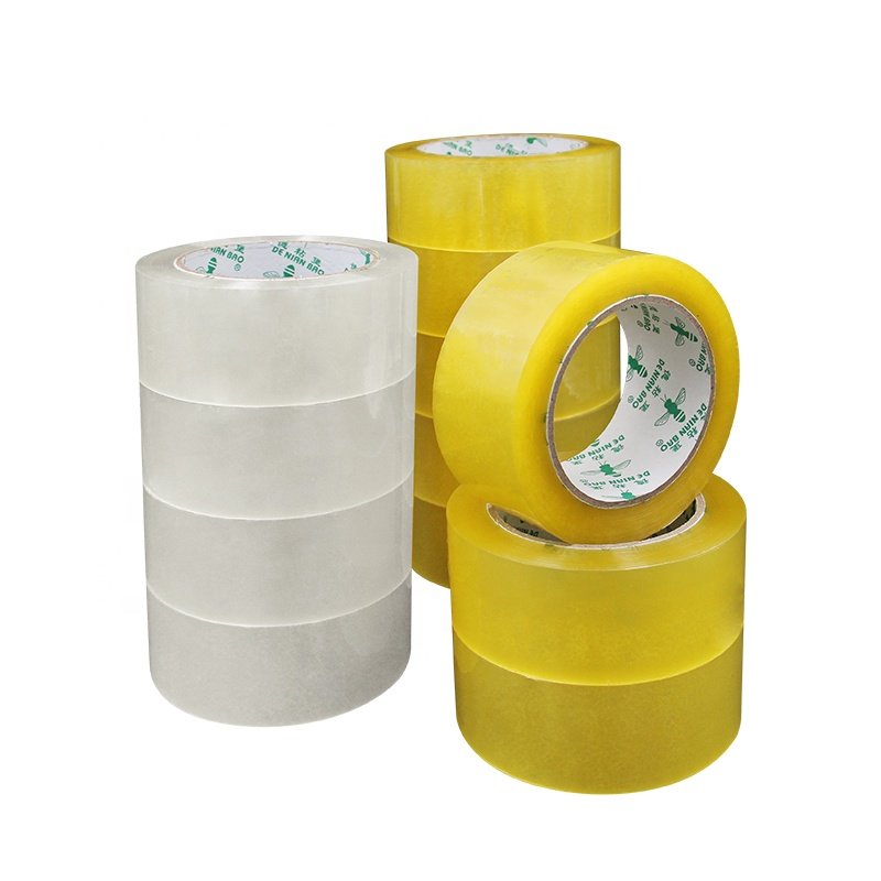 OEM Custom Logo Brand Waterproof Box BOPP Packing Adhesive Tape Transparent Acrylic 3mm Clear Bopp Tape Jumbo Roll Hot Melt 45mm