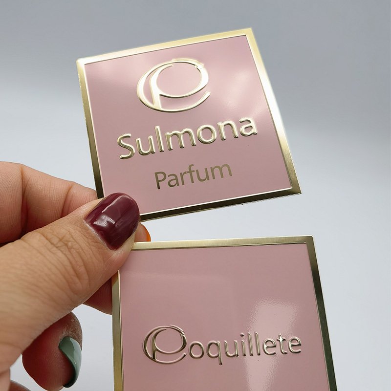 Custom Waterproof Adhesive Sticker Metal Label for Perfume Bottle