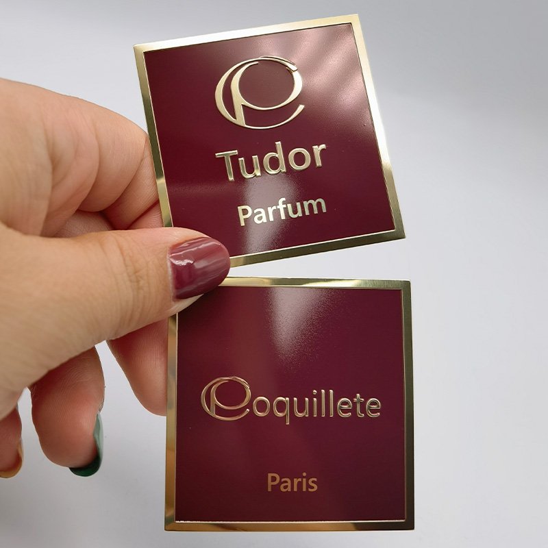 Custom Waterproof Adhesive Sticker Metal Label for Perfume Bottle