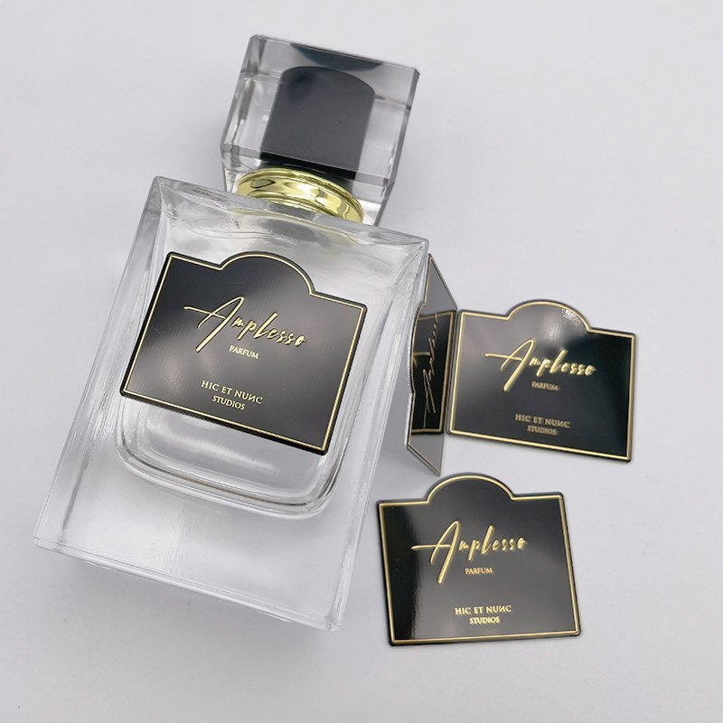 Custom Waterproof Adhesive Sticker Metal Label for Perfume Bottle