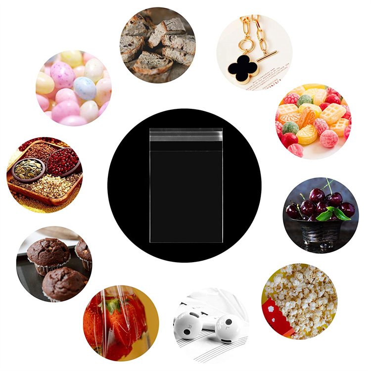 Self Sealing Plastic OPP Self Adhesive Transparent Bags for Packaging Shirts Clothes Candy and Pastries