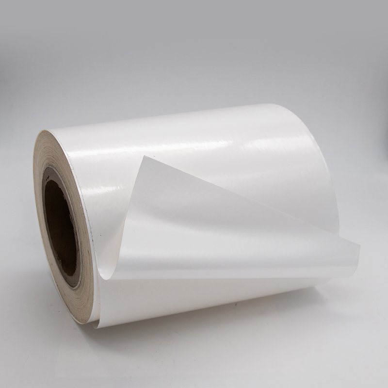 Wholesale Self adhesive 60mic Pearly PP/75mic Synthetic PP/50mic Transparent PP Film Sticker For Label Clear Vinyl adhesive Roll