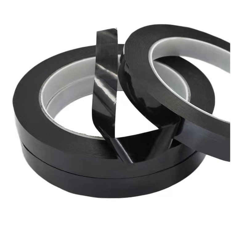 high temperature polyester film tapes single sided black pet masking shading acrylic adhesive tape