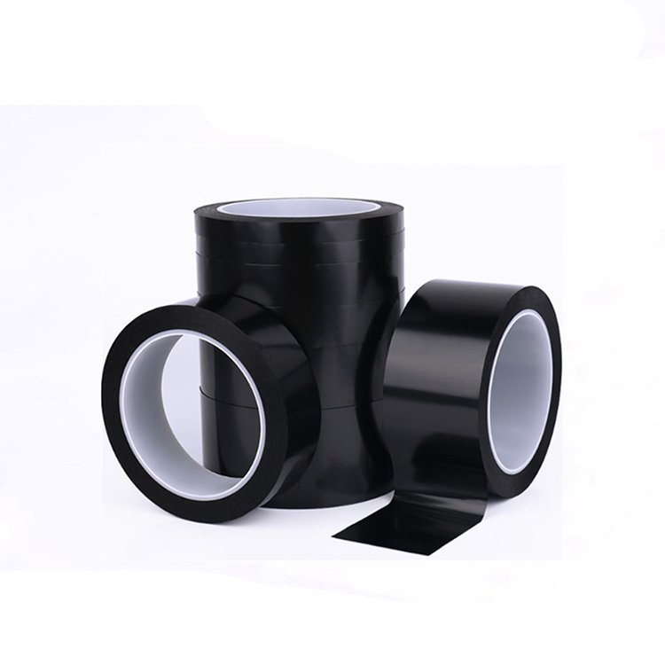 high temperature polyester film tapes single sided black pet masking shading acrylic adhesive tape