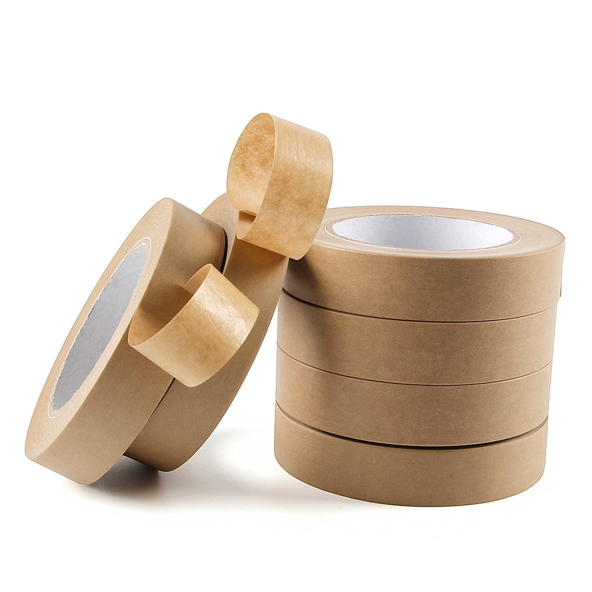Biodegradable Non-Coated Surface Self Adhesive Easy Tear Brown Writable Kraft Paper Tape For Packing Sealing