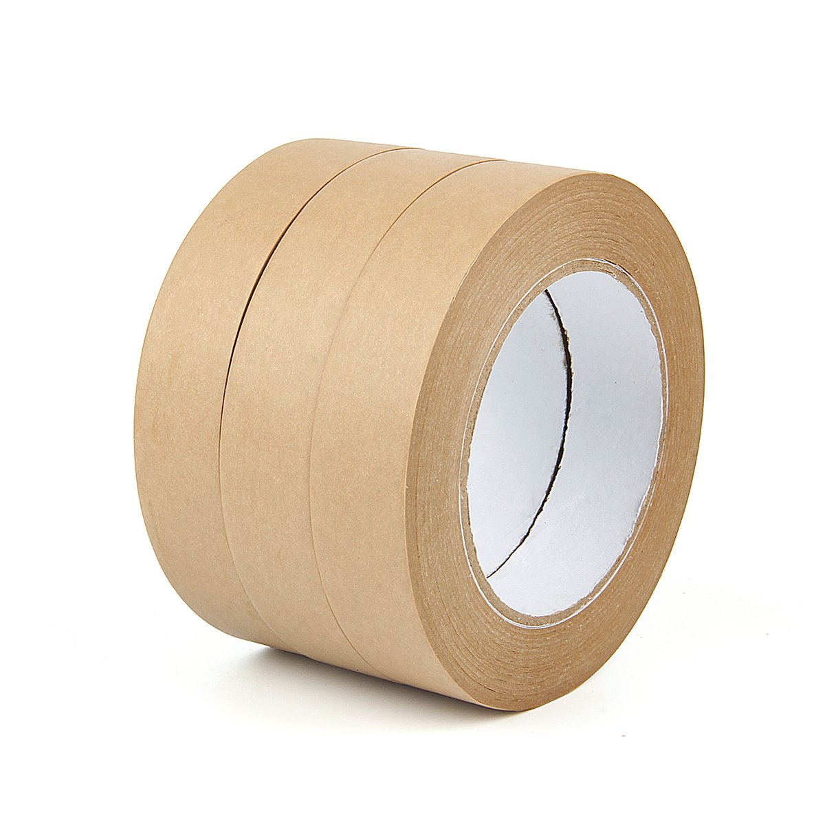 Biodegradable Non-Coated Surface Self Adhesive Easy Tear Brown Writable Kraft Paper Tape For Packing Sealing