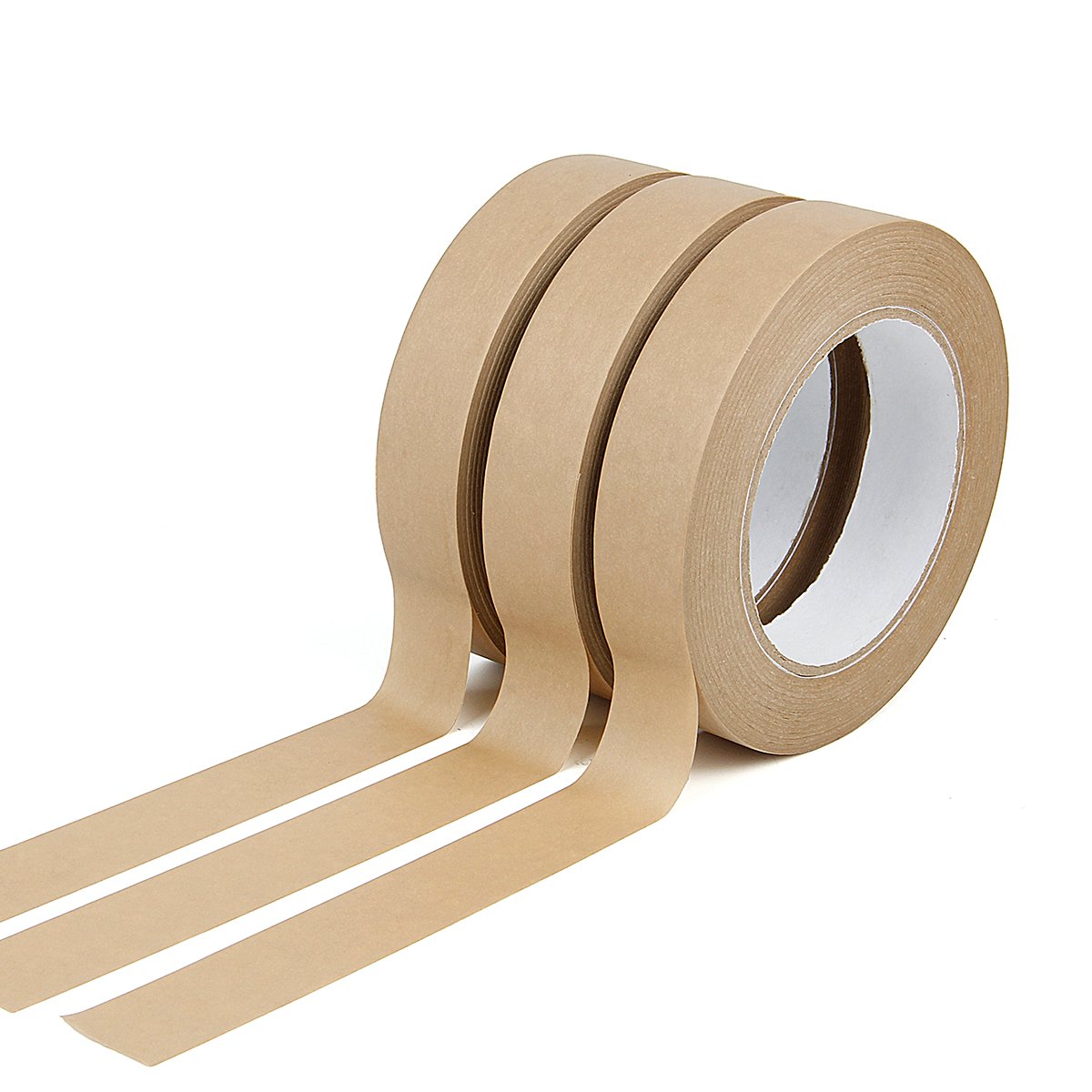 Biodegradable Non-Coated Surface Self Adhesive Easy Tear Brown Writable Kraft Paper Tape For Packing Sealing