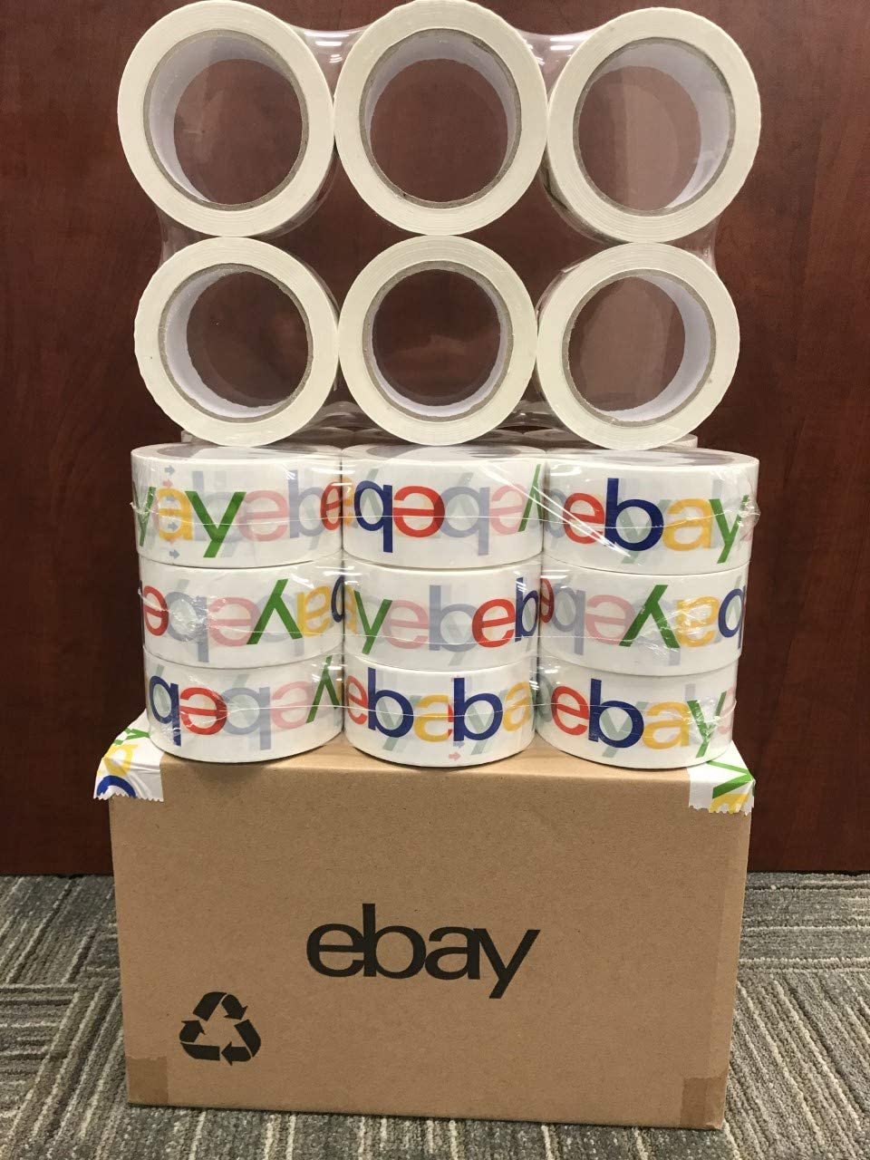2" x 100m x 2Mil eBay Logo Brand printed BOPP Packing Tape for Shipping
