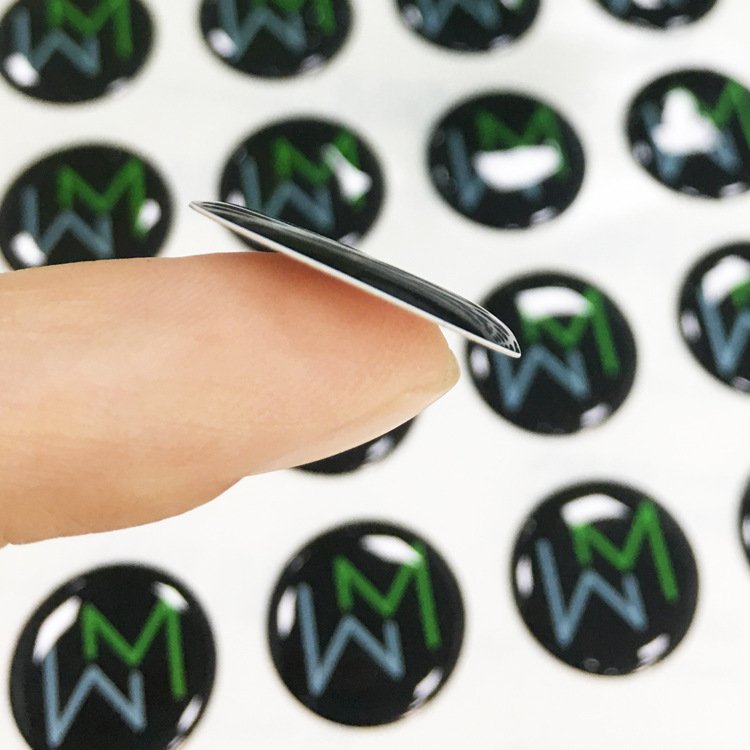 Custom Adhesive Business Logo Printing Clear Resin Sticker Polyurethane Crystal Dome Gel 3D Custom Epoxy Sticker