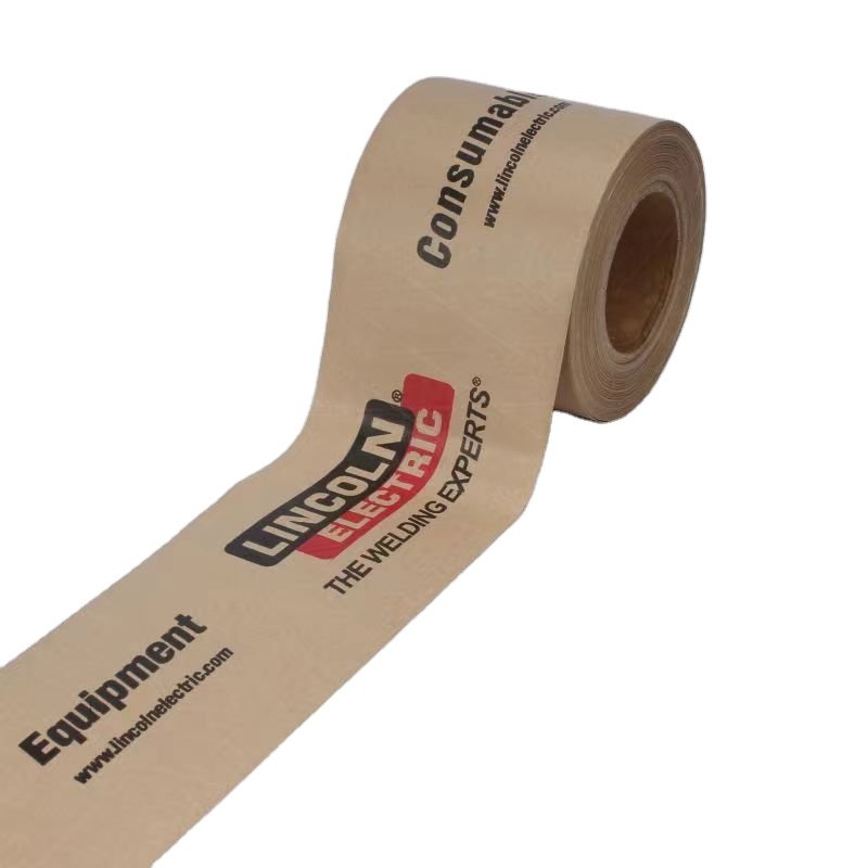 Custom Print Logo Reinforced Gummed Writable Box Sealing Self Adhesive Kraft Paper Tape for sealing box