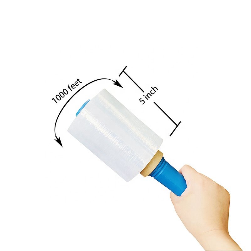 Mini Clear Shrink Wrap 5" 1000 Ft 80 Gauge Industrial Stretch Plastic Wrap for Moving Wrapping Plastic Roll