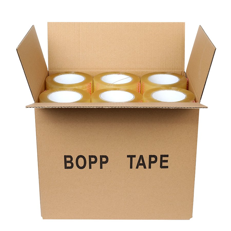 Clear white gold packing raw material of tacky gum bopp adhesive tape