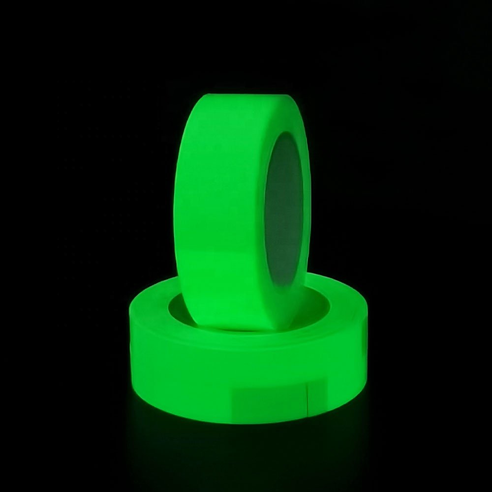 2- Hot Selling Recyclable Glow in the Dark Night Waterproof PVC and PET Base Fluorescent Luminous Self Adhesive Tape