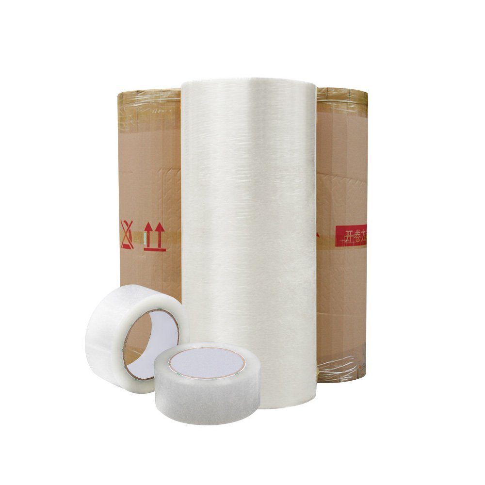 Clear Box Sealing Jumbo Roll Adhesive Tape Bopp Packing Tape For Heavy Duty Shipping Moving