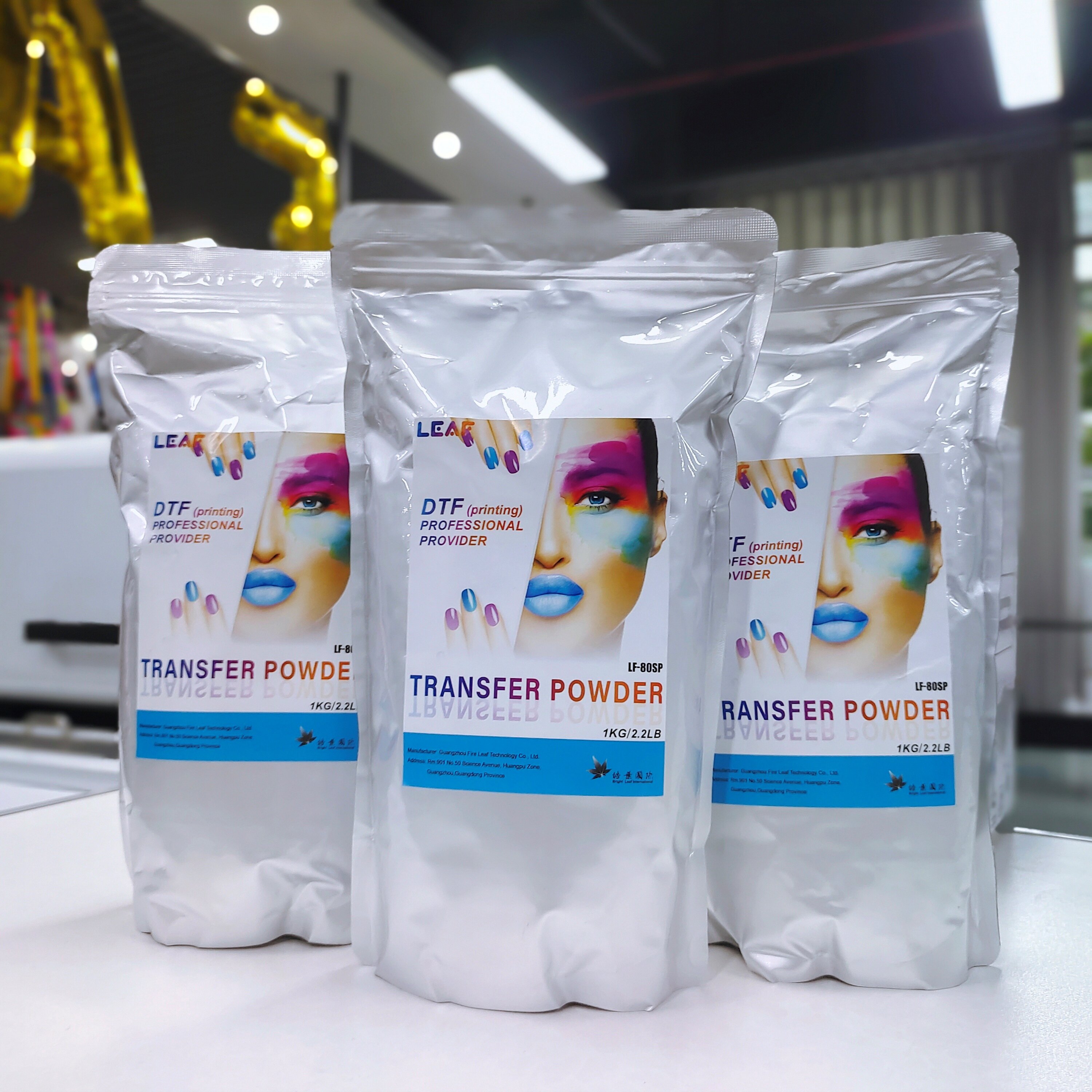 LEAF wholesale DTF Adhesive Powder Transfer DTF Film White Hot Melt Powder For DTF Heat Transfer Printing