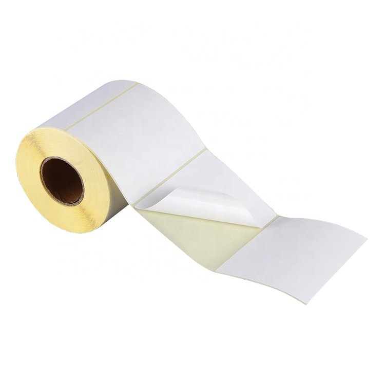 1000 labels 80x60 plasticizer proof top coated direct thermal self adhesive paper barcode sticker label roll