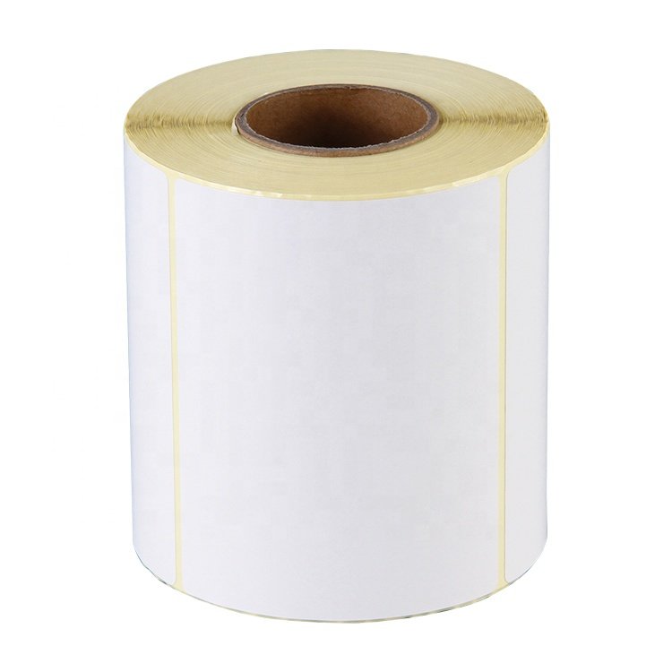 1000 labels 80x60 plasticizer proof top coated direct thermal self adhesive paper barcode sticker label roll