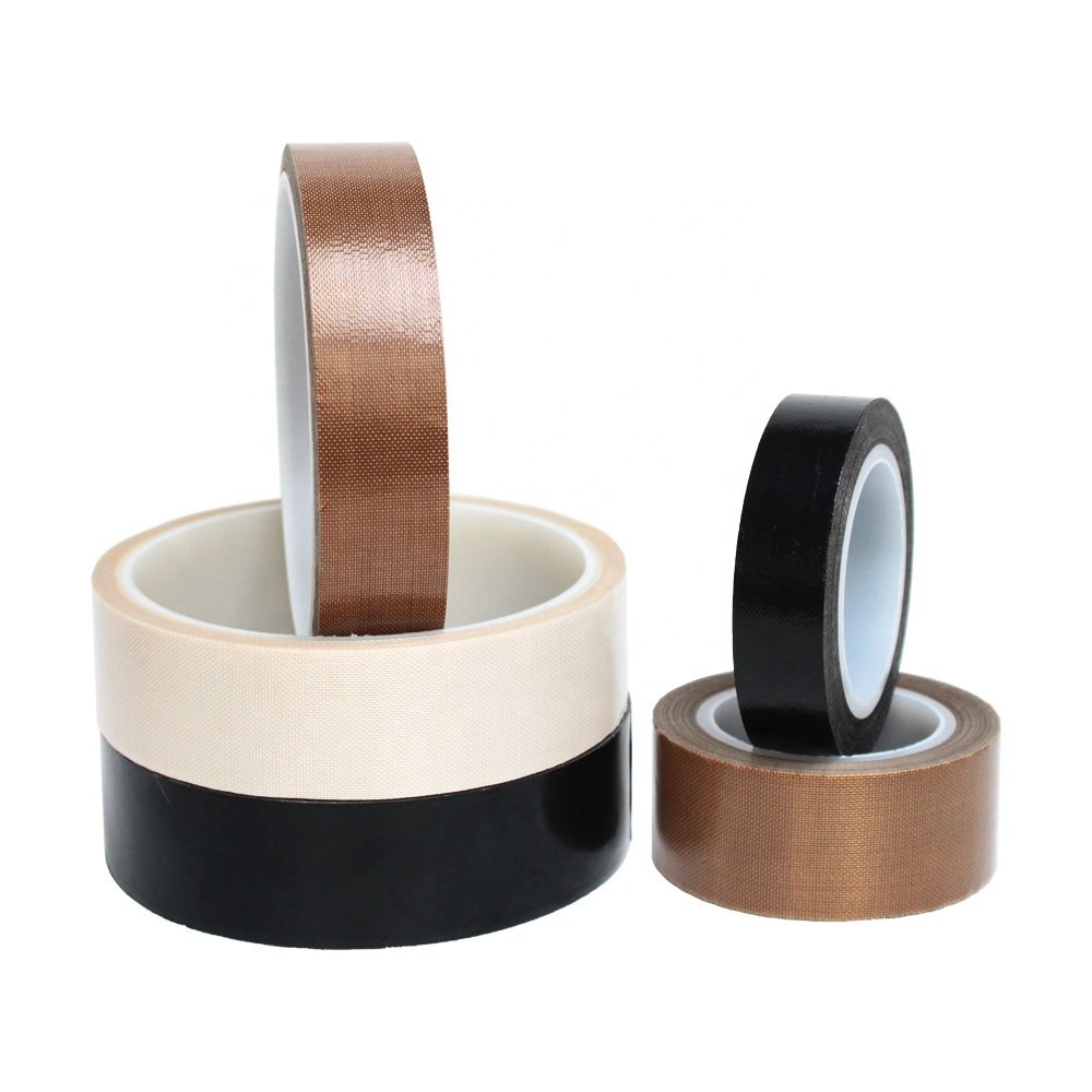 1- Heat Resistant Anti-Static Low-Static ESD PTFE Coated Fiberglass Glass Cloth with Silicone Glue Self Adhesive Tape