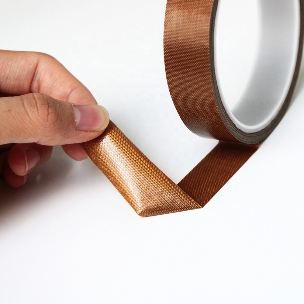 1- Heat Resistant Anti-Static Low-Static ESD PTFE Coated Fiberglass Glass Cloth with Silicone Glue Self Adhesive Tape