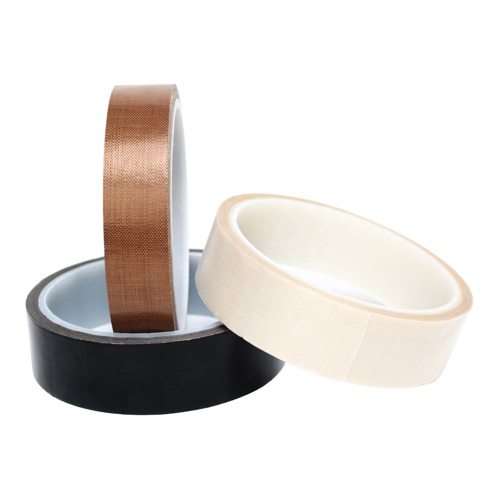 1- Heat Resistant Anti-Static Low-Static ESD PTFE Coated Fiberglass Glass Cloth with Silicone Glue Self Adhesive Tape