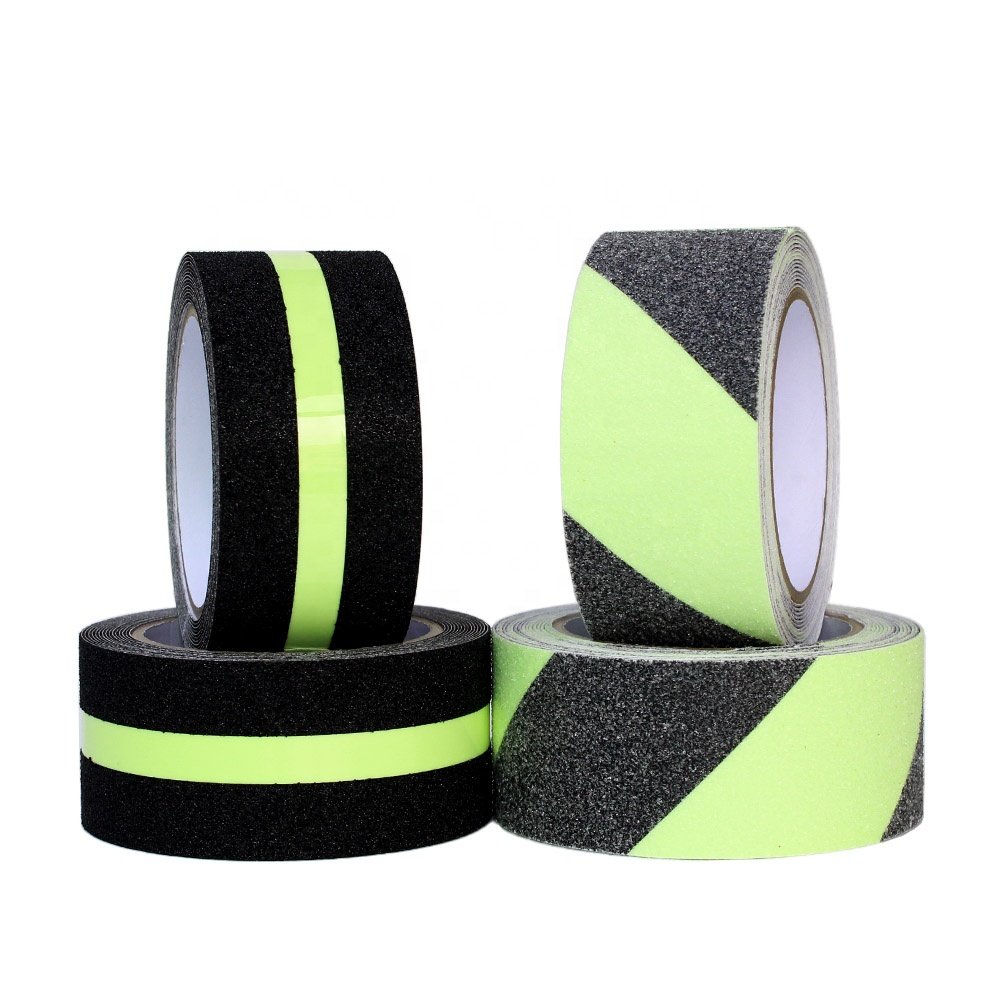 2- Custom Logo Waterproof Colorful Luminous Stair Step Ramp Traction Tread Staircase PVC PET PEVA Anti Slip Self Adhesive Tape